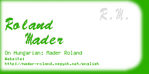 roland mader business card